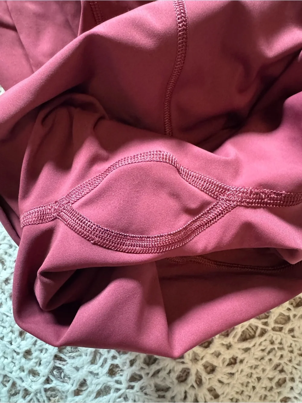 Lululemon High-Waist Red Wine Women's Leggings Size 2 Raw Hem Workout Athletic